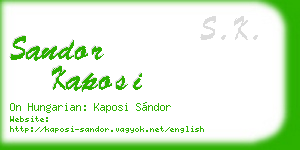 sandor kaposi business card