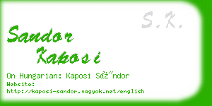 sandor kaposi business card